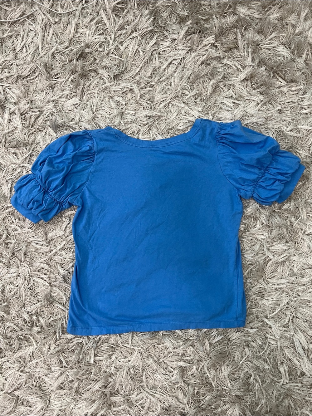 Lilly Pulitzer Royal Blue Puff Sleeve V-Neck Tee - Picture 4 of 5